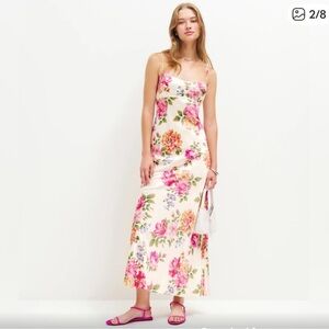 Reformation Kailyn Multicolor Floral Silk Gown